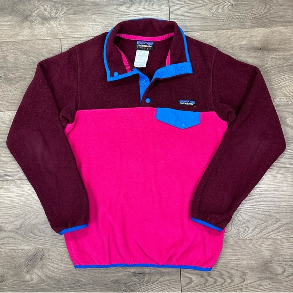Patagonia Synchilla Snap-T Fleece Pullover Sweater Women's Size XS Pink Purple - Picture 2 of 8